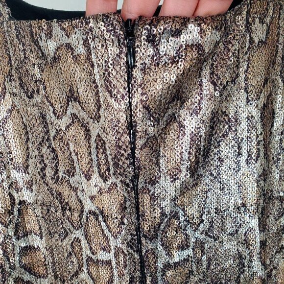 NWT L'AGENCE Auden Sequin Snake Print Bodycon Mini Dress Small - Picture 12 of 16